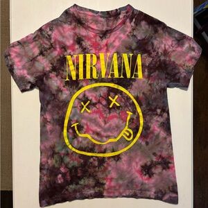 Nirvana Pink and Yellow Tie Dye Short Sleeve Tee